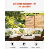 Wooden Freestanding Privacy Screen 36 x 76 inch Outdoor for Patio